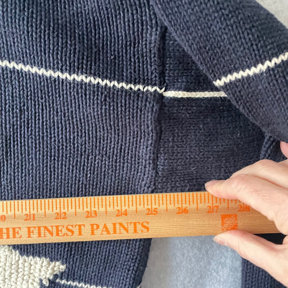 Vintage Y2K Nautica Handknit Map Sweater XXL Green Navy - Picture 7 of 8